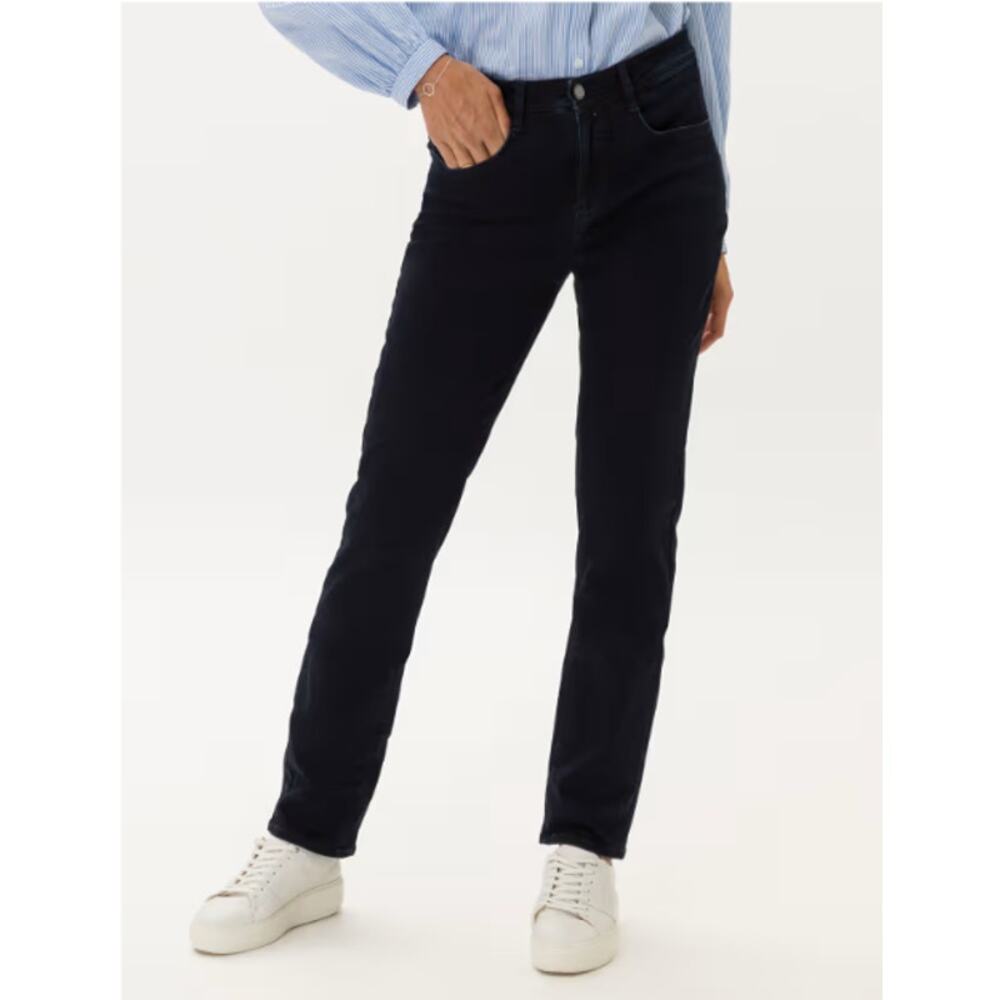 BRAX Carola Straight Leg Jeans Dark Blue Womens 29 Stretch Cotton Mid Rise Pants